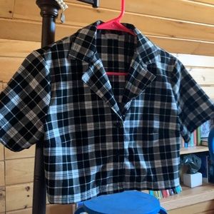 black and white button up brandy melville